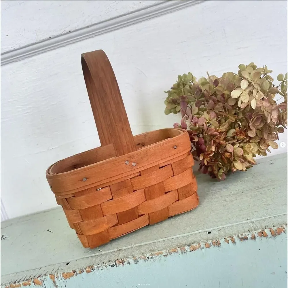 Vintage Longaberger Basket with Handle 1988 Marked